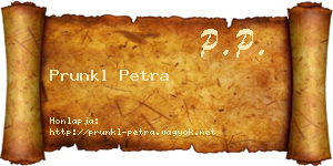 Prunkl Petra névjegykártya
